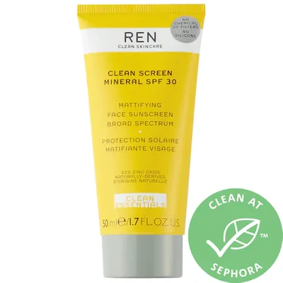 Ren Clean Skincare Clean Screen Mineral Spf 30 Mattifying Face Sunscreen