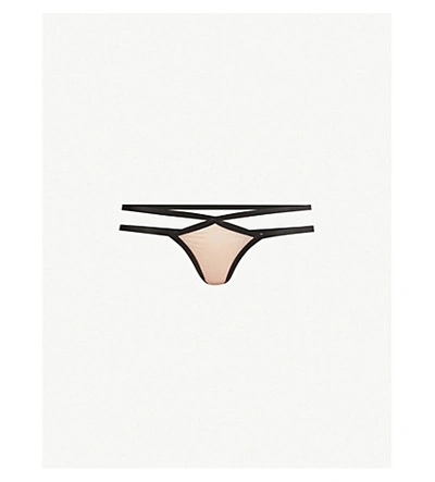 Agent Provocateur Joan Stretch-jersey Thong In Nude Black
