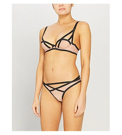 Agent Provocateur Joan Stretch-jersey Underwired Bra In Nude Black