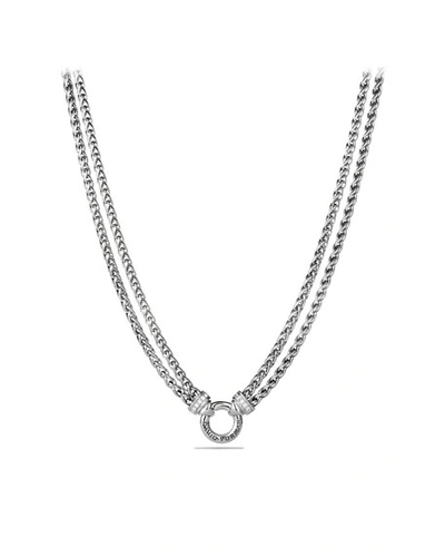David Yurman Double Wheat Chain Necklace With Diamonds
