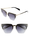 Rag & Bone Acetate & Metal Cat-eye Mirrored Sunglasses In Black/ Gold