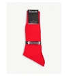 Pantherella Ribbed Cotton-blend Socks In Scarlet