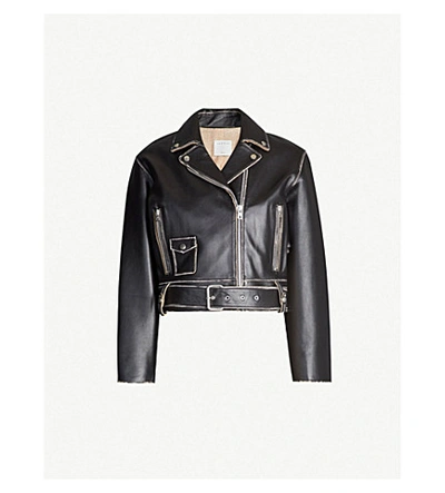 Sandro Leather Jacket In Black