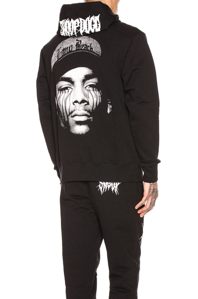 Sss World Corp Sssnoop Tears Hoodie In Black & White