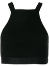 Alexander Wang T Varigated Compact Jersey Bra Top In Black