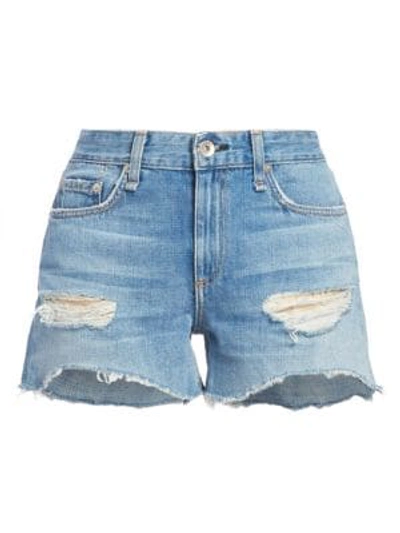 Rag & Bone Dre Low-rise Distressed Denim Cut-off Shorts In Bishop With Holes