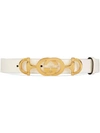 Gucci Leather Belt With Interlocking G Horsebit In White