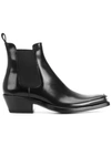 Calvin Klein 205w39nyc Chris Metal Toe Cap Leather Western Boots In Black
