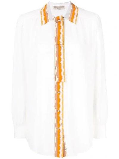 Emilio Pucci Embellished Trim Shirt In White