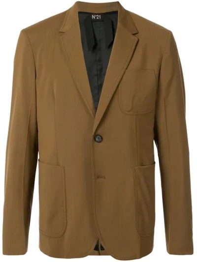 N°21 Classic Fitted Blazer In Brown