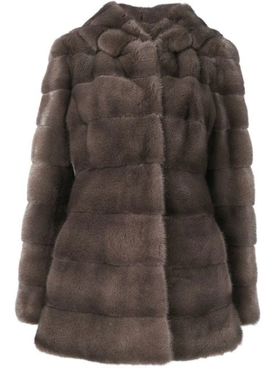 Liska Valencia Fur Coat In Brown