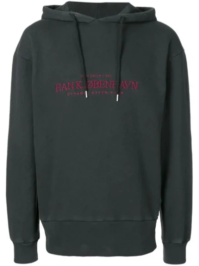 Han Kjobenhavn Logo Embroidered Hoodie In Black