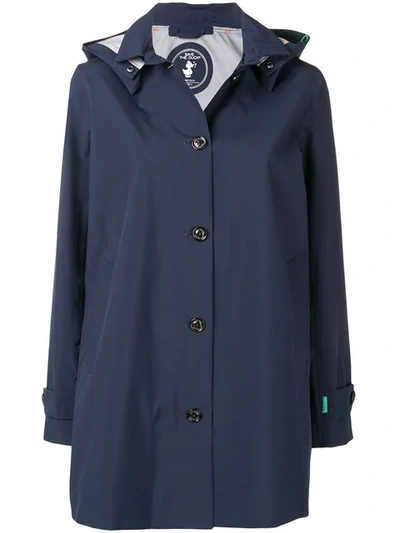 Save The Duck Hooded Parka Coat In Blue