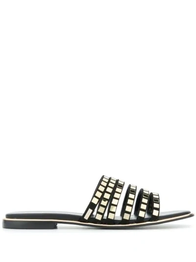 Liu •jo Susan Flat Sandals In Black