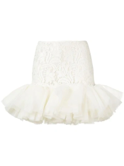 Brognano Lace Tulle Skirt In White