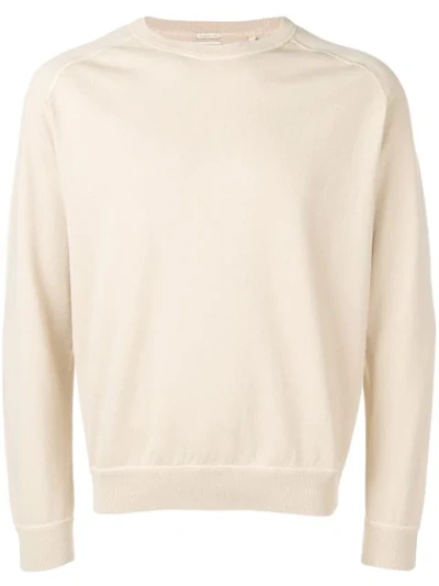 Massimo Alba Ribbed Trim Jumper In Neutrals