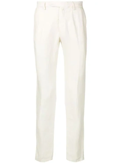 Borrelli Straight Fit Chino Trousers In White