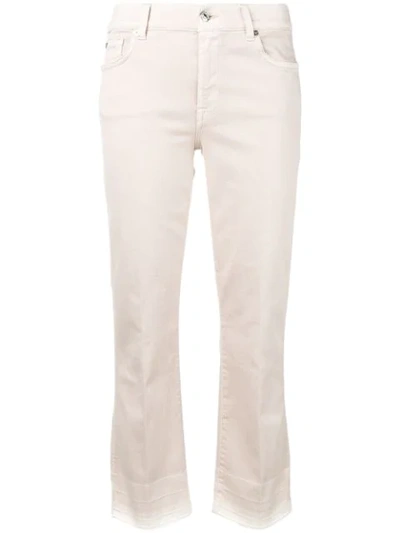 7 For All Mankind Cropped Flared Jeans In Neutrals