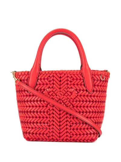 Anya Hindmarch Woven Mini Tote In Red