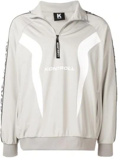 Kappa Sweatshirt Mit Reissverschluss In Light Grey