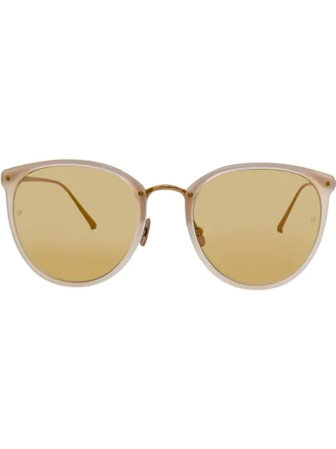 Linda Farrow Oversized Oval Frame Sunglasses In Pink | ModeSens