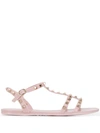 Valentino Garavani Rockstud Flat Sandals In Pink
