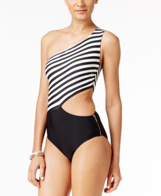 michael kors striped swimsuit
