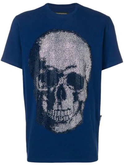 Philipp Plein Crystal Skull T-shirt In Blue