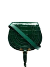 Chloé Marcie Mini Crocodile Effect Crossbody Bag In Green