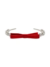 Miu Miu Crystal Bow Headband In Silver