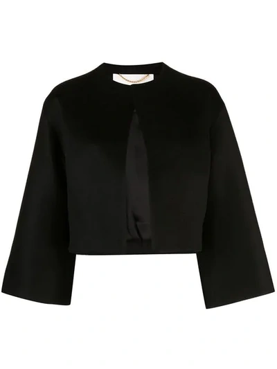 Adam Lippes Flared Cropped Jacket In Black