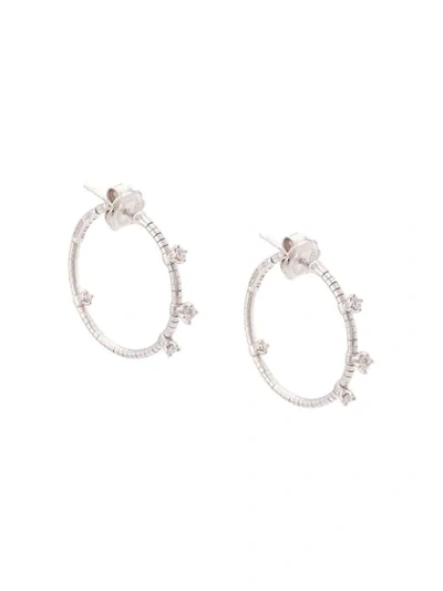 Mattia Cielo 18kt White Gold Small Rugiada Diamond Hoop Earrings