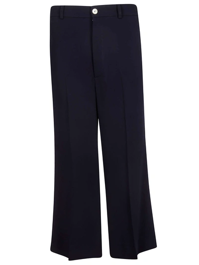 Gucci Cropped Trousers In Navy