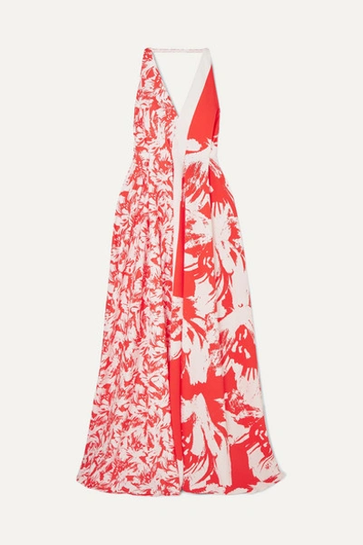 Roland Mouret Berkeley Printed Cloqué Gown In Red
