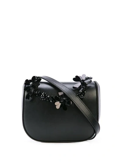 Simone Rocha Floral Embellished Crossbody Bag In Black