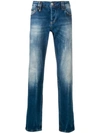 Philipp Plein Supreme Statement Straight Jeans In Black