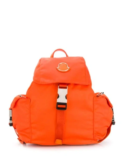 Moncler Logo Backpack In 326 Orange