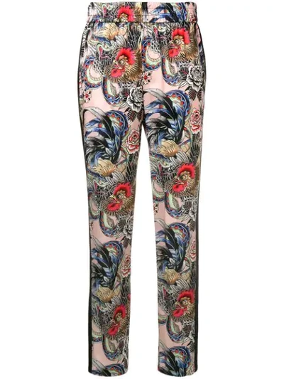 Red Valentino Floral Print Straight Trousers In Green