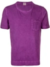 Massimo Alba Crewneck Chest Pocket T In Purple