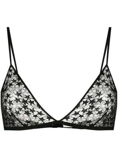 Saint Laurent Star Motif Triangle Bra In Black