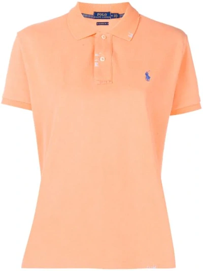 Polo Ralph Lauren Logo Embroidered Polo Shirt In Orange