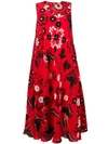 Red Valentino Decorated Terrace Printed Dress In Red