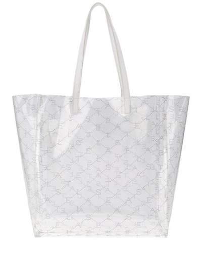 Stella Mccartney Transparent Medium Tote Bag In White