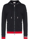 Moncler Drawstring Logo Hoodie In Blue