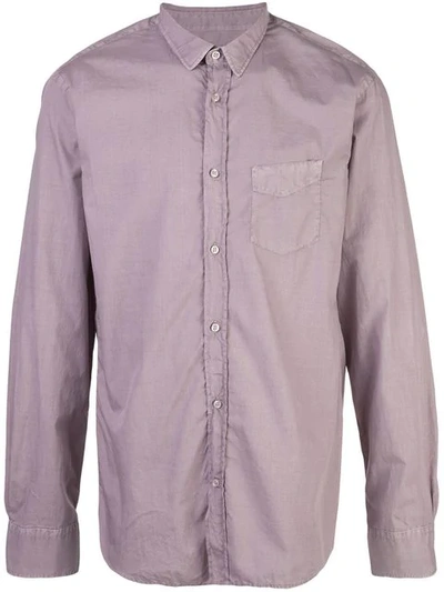 Officine Generale Faded-effect Shirt In Purple