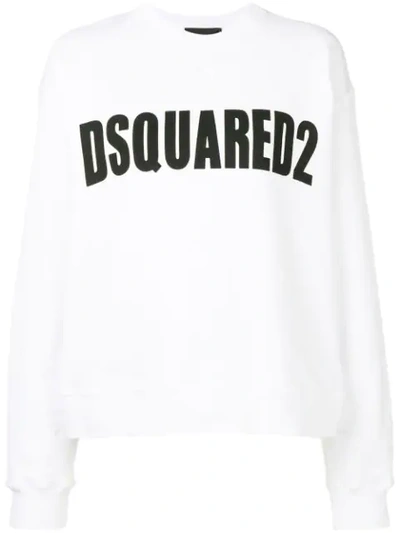 Dsquared2 Logo Print Sweatshirt In White