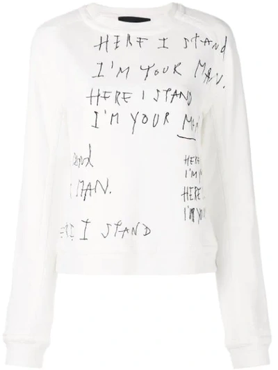 Haider Ackermann I'm Your Man Sweatshirt In White