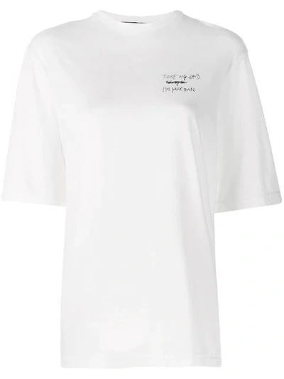 Haider Ackermann Tekst-print Cotton T-shirt In White