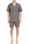 Majestic Cotton Short Pajamas In Charcoal
