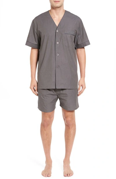 Majestic Cotton Short Pyjamas In Charcoal